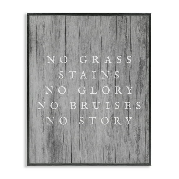 Stupell Industries No Grass Stains No Glory Sports Painting Black Framed Art Print Wall Art, 11 x 14