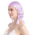 thumbnail image 1 of Guardoinrt Sleep Aid Silk Cap - Say Goodbye To Tossing And Turning for At Night Comfortable Silk Night Sleep Cap Cold Prevention Lavender One size fits all 1Set, 1 of 6