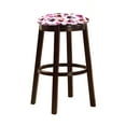 thumbnail image 1 of The Furniture King Bar Stool 24" Tall Wood Dark Brown Espresso Kitchen Game Room Swivel Seat Stool Featuring the Choice of Your Favorite Novelty Theme Fabric Covered Seat Cushion (Cupcakes), 1 of 1