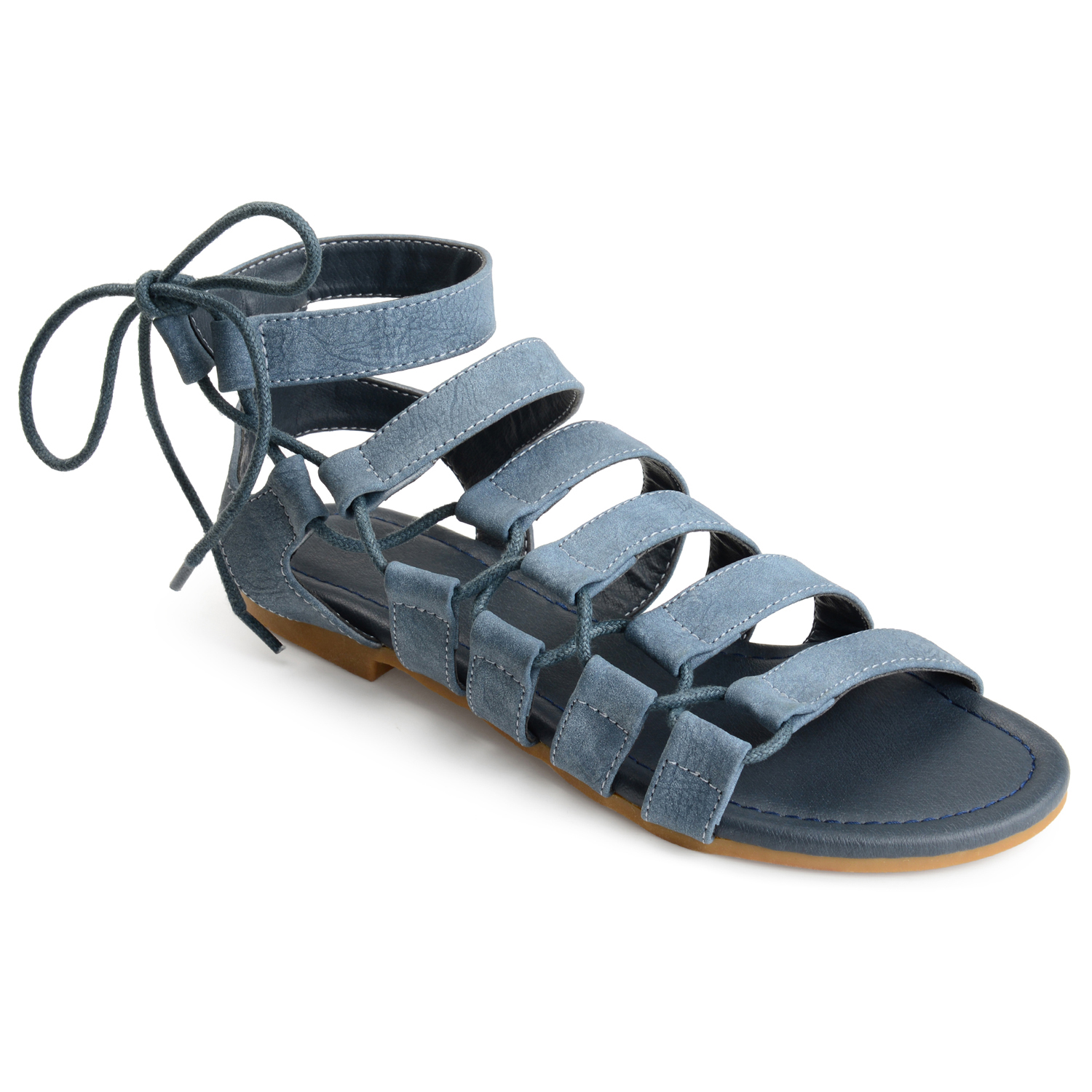 Women's Caged Faux Leather Strappy Gladiator Sandals
