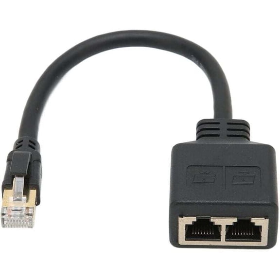 RJ45 Splitter Adapter, 1 to 2 Port RJ45 Network Ethernet Adapter Splitter, CAT8 Network Cable Splitter Adapter for Home Office,