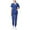 Dark Blue, variant on ZZwxWA Womens 2 Piece Outfits Scrubs Sets, V Neck Short Sleeve Scrub_Tops High Waisted Pants Nurse Uniform Workwear Suits Sales