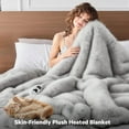 thumbnail image 6 of PMONPA Electric Heated Blanket, 51"×61" Faux Fur Heated Blanket for Adult, Fast Heating with 4 Hours Auto Shut Off Timer, Black & White, 6 of 8