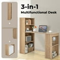 thumbnail image 4 of Topbuy 48 Inch Computer Desk with Bookshelf 3-in-1 Home office Desk with 4-Tier Bookcase & CPU Stand Space-saving Reversible Writing Desk Natural, 4 of 10
