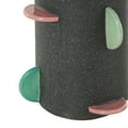 thumbnail image 5 of DecMode 12" Textured Black Ceramic Vase with Multicolor Half-Moon Accents, 5 of 9