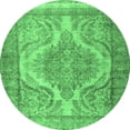 thumbnail image 1 of Ahgly Company Indoor Round Persian Emerald Green Traditional Area Rugs, 7' Round, 1 of 4