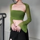 thumbnail image 1 of Blusas Cortas Mujeres Backless Crop Tops Conjunto de 2 piezas Mesh Y2K Streetwear Camiseta (Verde S) Cgtredaw Para estrenar, 1 of 1