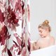 thumbnail image 3 of Cortina de ducha MAYZUS con estampado floral rojo burdeos, 150 x 180 cm, con ganchos, 3 of 7