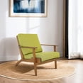 thumbnail image 2 of Linen Lounge Chair | Lumbar Support in Mid - Century Rooms | Solid Wood & Foam Cushion | Quick & Easy Assembly, 2 of 4