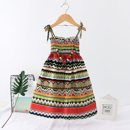 

Hunpta Toddler Kids Girls Floral Bohemian Flowers Sleeveless Beach Straps Dress Princess Clothes