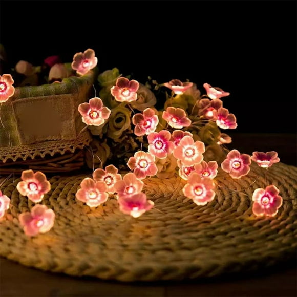 EGNMCR Flower String Lights Decorative Lights Sakuras Lights 7ft 20 LED Battery Powered String Light Strips New Lights For Party Patio Garden Home Decorative Lights