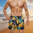 thumbnail image 2 of Men's Swim Shorts Quick Dry, Loose Fit Beach Trunks with Elastic Waist Drawstring, Digital Print Summer Swimwear for Hot Spring, Pool, Vacation, 2 of 6