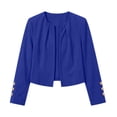 thumbnail image 6 of Edvintorg Blazers for Women Long Sleeve Notch Lapel Dressy Casual Open Front Cropped Suit Jackets Women Clothes Blue XL, 6 of 6