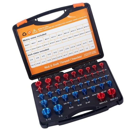 Thread Checker, Metric and Imperial Measurement Nut and Thread Checker 44PCS Easy To Use for Engineers for Repair