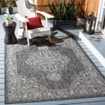thumbnail image 2 of SAFAVIEH Courtyard Lynna Medallion Indoor/Outdoor Area Rug, Black/Grey, 5'5" x 7'7", 2 of 8