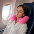thumbnail image 2 of Unique Bargains 1 Set Inflatable Travel Pillow with Eye Mask Earplugs Comfortable Travel Neck Pillow Pink, 2 of 5