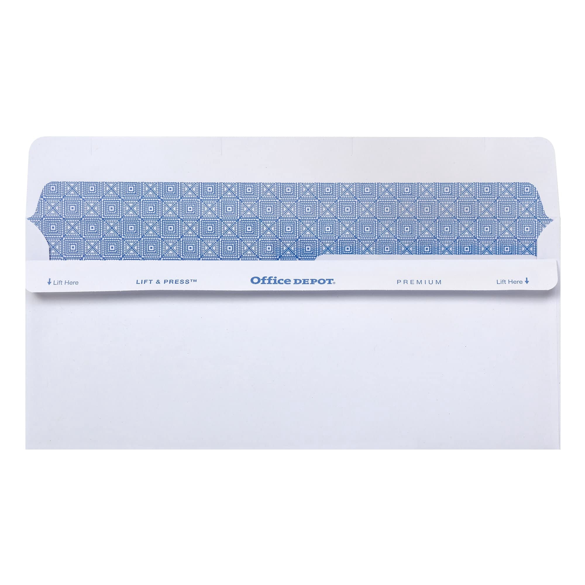 Office Depot 100% Recycled Lift  Press(TM) Double-Window Envelopes, #9 (3 7/8in. x 8 7/8in.), White, Pack Of 500, 76169