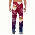 thumbnail image 3 of Fabrcox Black Pj Pants Men Wide Leg Mens Christmas Pajama Pants Christmas Tree Printed Elastic Waist Sleep Pajama Bottoms Hot Pink XL, 3 of 5