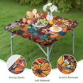 thumbnail image 4 of Pioneer Flower Floral Print Pattern Square Fitted Tablecloth with Elastic Edge,Square Table Cover,Washable Elastic Table Cover for Home Kitchen Party Decor 34"x34", 4 of 6