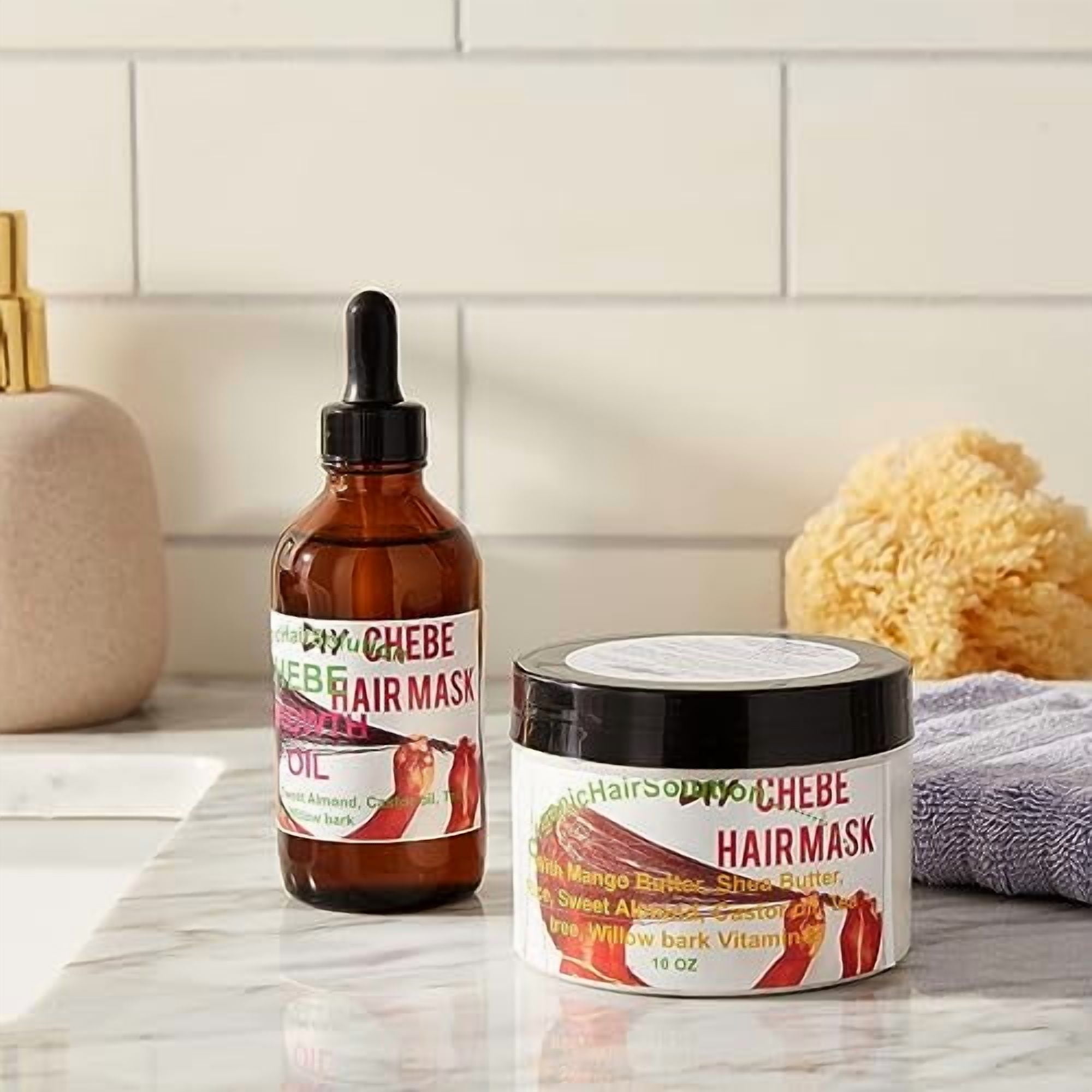 CHEBE Hair Growth Oil & Mask Leave-in Conditioner Cream- With Avocado peppermint Oil- Mango Butter-for Scalp and Hair-For Stronger, Thicker Longer Hair-for Split Ends and Dry Scalp