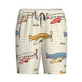 thumbnail image 4 of Easygdp Striped Vintage Planes Men's Short Pajama Pants, Sleep Shorts, Household Pants, Casual Pants with Pockets - 4X-Large, 4 of 9