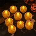 thumbnail image 6 of 12 Pack Flameless LED Tea Light Candles with Timer, Halloween Pumpkin Decorations Battery Powered Safe for Indoor Home Party Centerpieces, 6 of 6