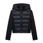 RXMEKW Hooded Parka Coat for Women, Long Sleeve Winter Outerwear with Front Zipper, Warm Solid Fall Jacket