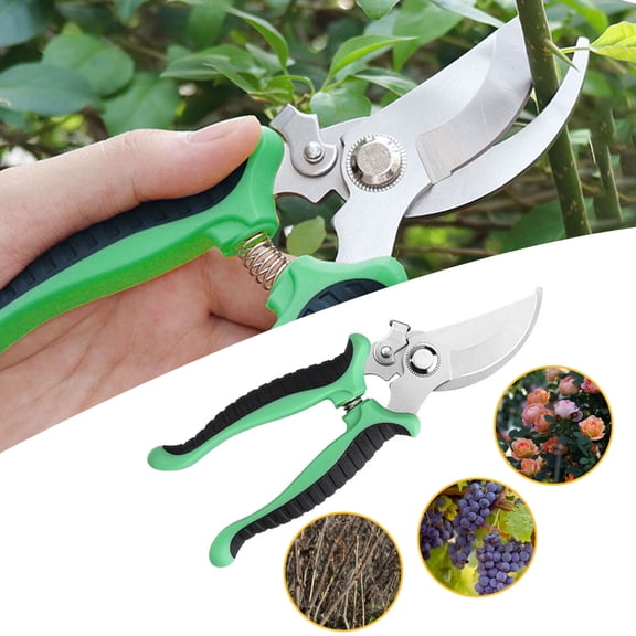 Garden Shears, Floral Scissors, Non-Slip Garden Pruning Shears, Stainless Steel Multifunctional Branch Trimming Scissors, Ergonomic Heavy Duty Hand Pruner for Home Garden Yard 1Pcs