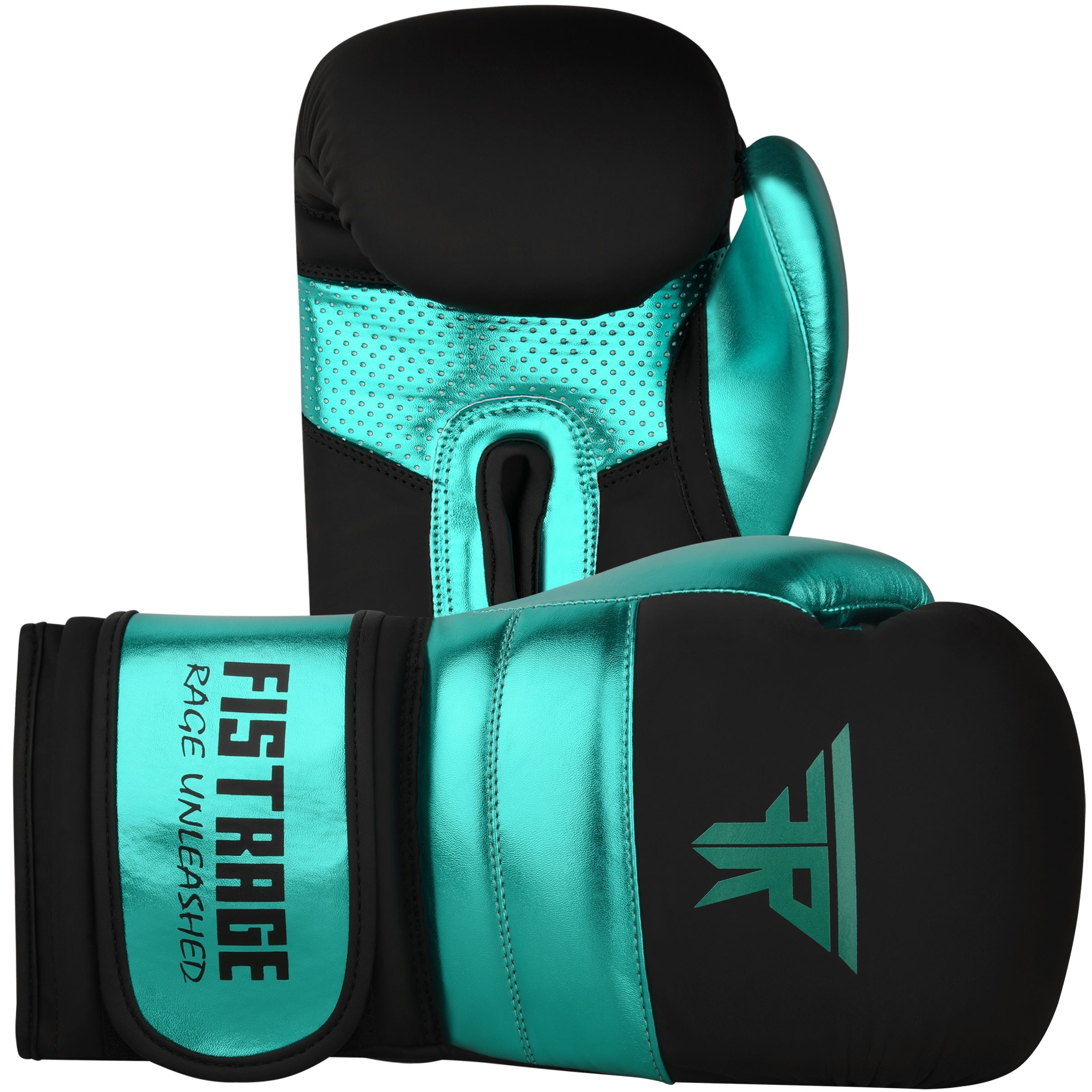 BULGING DERMIS Metallic Leather Boxing Gloves - Green Black