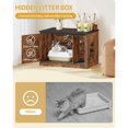 thumbnail image 3 of Hzuaneri Cat Litter Box Enclosure with Divider, Hidden Litter Box Furniture for 2 Cats, Rustic Brown, 3 of 6