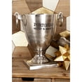 thumbnail image 3 of DecMode Round Aluminum Metal Champagne 2 Bottle Silver Ice Bucket, 3 of 12