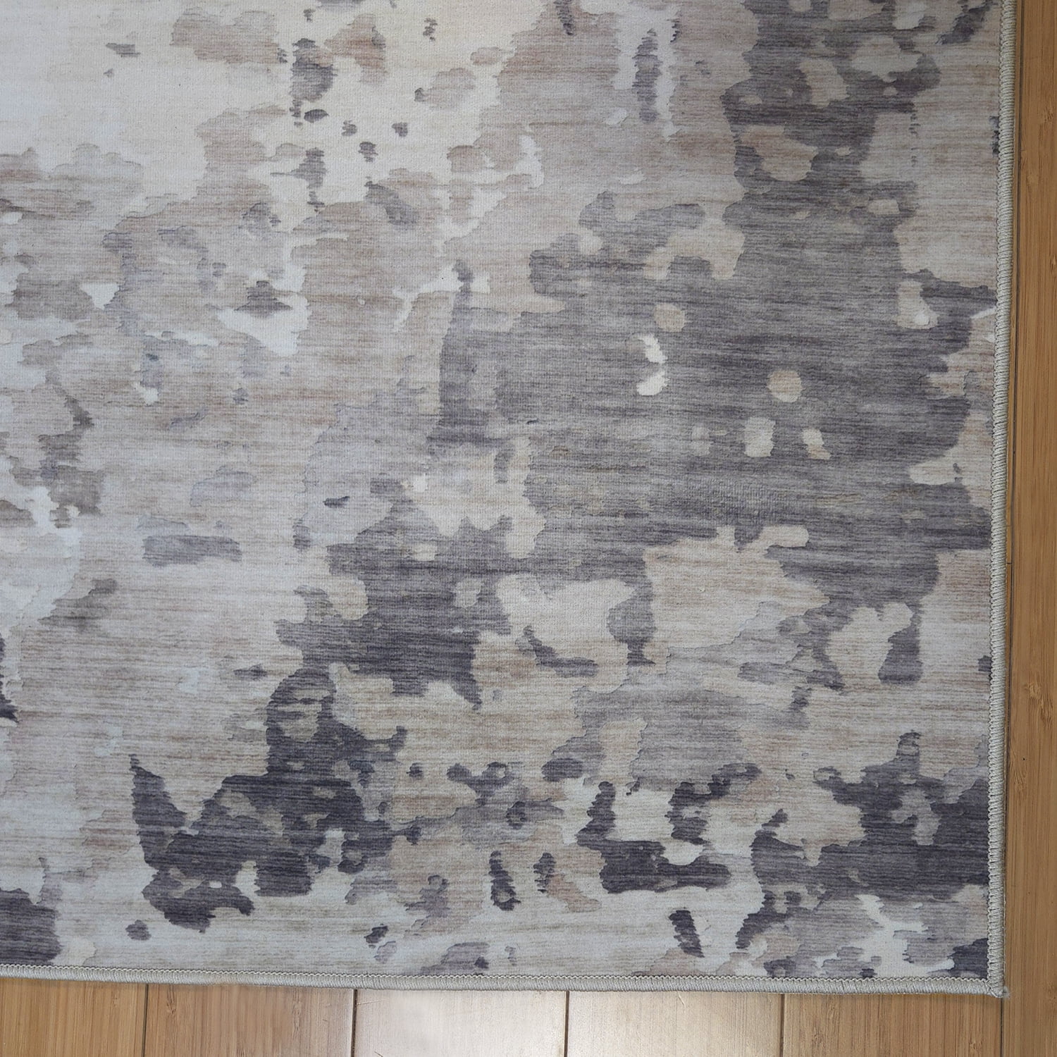 Crystal Print Kaori Modern Abstract Beige Area Rug, 9x13