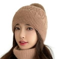thumbnail image 2 of Women Winter Pompom Beanie Hat with Warm Fleece Lined, Thick Slouchy Snow Knit Skull Ski Cap, 2 of 8
