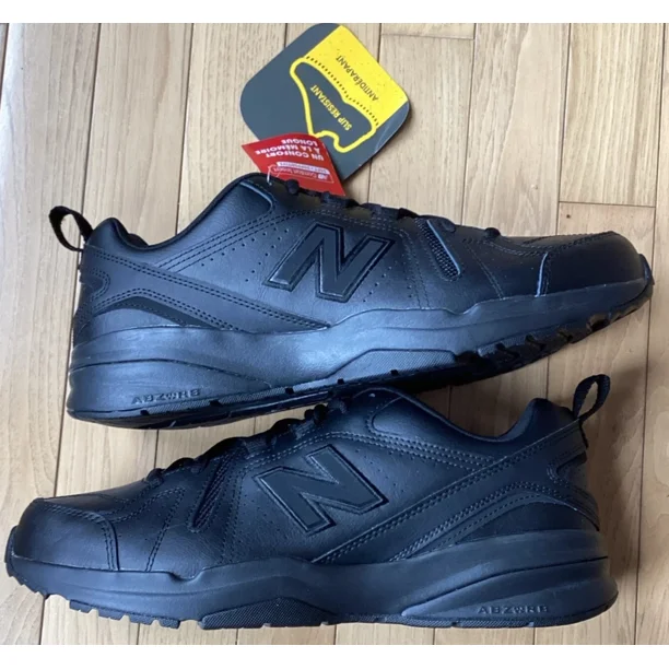 NEW! New Balance 608 (MX608AB5) mens USA 15 D Med. NON-SLIP Black LEATHER Shoes