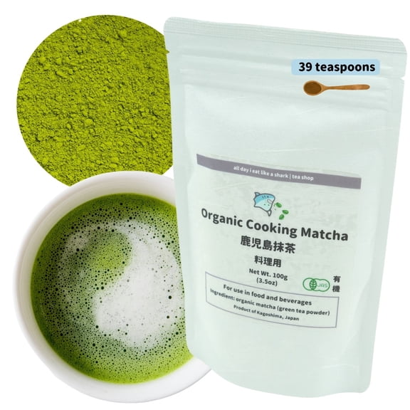 Kagoshima's Finest Organic Cooking Matcha - JAS Certified, Culinary Grade, No-additives, Authentic Japanese Origin, 100% Pure matcha powder, 100 gram bag