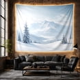 thumbnail image 6 of Snowy Mountain Valley with Frosted Pines, Serene Minimalist Style for Nature Lovers, Winter Landscape Art, Christmas Gift, Tapestry Wall Hanging for Bedroom and Living Room, 6 of 7