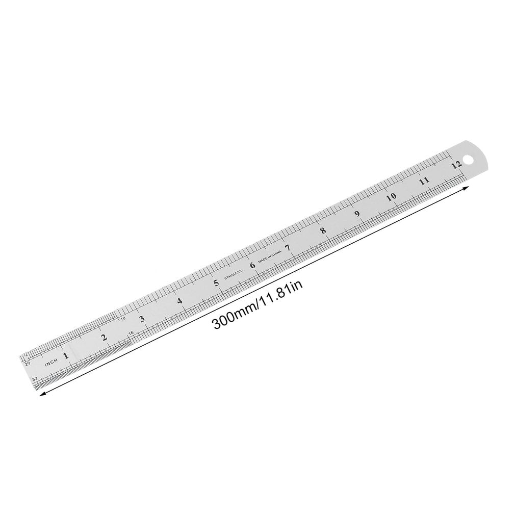 METAL 30CM RULER 300MM LONG 12/" STAINLESS STEEL METRIC IMPERIAL DUAL MARKINGS 11