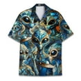 thumbnail image 2 of Magic Golden Art Alien Hawaiian Shirt For Men Vintage Aliens Mens Hawaiian Shirts Short Sleeve Button Down Shirt Men, 2 of 7
