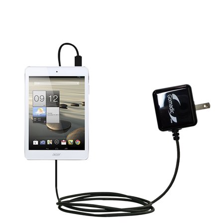 Gomadic Intelligent Compact AC Home Wall Charger suitable for the Acer Iconia A1-830 - High output power with a convenient, foldable plug design - Use