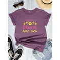 thumbnail image 2 of FIUFY Womens Summer Daisy Short Sleeve Graphic Tees Live Life In Full Bloom Casual T-Shirts, 2 of 6