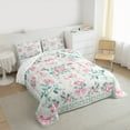 thumbnail image 3 of Homewish Cute Bowtie Ribbon Queen Comforter Set,Retro Rustic Flower Bedding Sets,Green Pink Bedding Comforter Set For Girls Kids,Super Cozy Room Decor Reversible,3 Pieces, 3 of 8