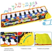 GLUAAE Kids Piano Play Mat – 19-Key Musical Keyboard Mat with 8 Instruments, Recording & Built-in Speaker – Fun Dance Mat for Ages 3-8 (43” x 14”)