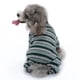 thumbnail image 3 of Perrito cuadrúpedo cuello alto camisa a rayas de colores pijama suave para cachorroSY102 GreenXS, 3 of 5