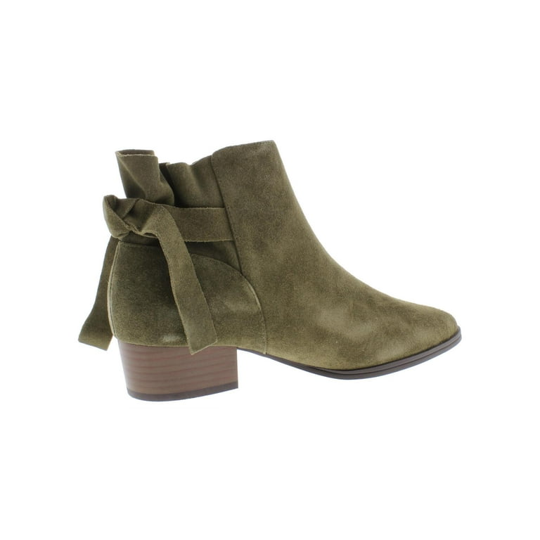 Aerosoles Womens Crosswalk Faux Suede Bow Back Ankle Boots