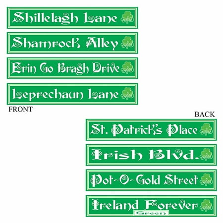 Set Of St Patricks Day Street Sign Cutouts Irish Pride Party Decoration