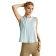 thumbnail image 2 of Amazhiyu Womens Athletic Yoga Cropped Tank Top Summer Sleeveless Crewneck Crop Tops Loose Workout T-Shirt, 2 of 7