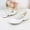 White, variant on FSYBOA Girls Dress Shoes Size 3(Big Kids), Fashion Closed Toe Hook and Loop Strap Low Heel Kids Flat Shoes White