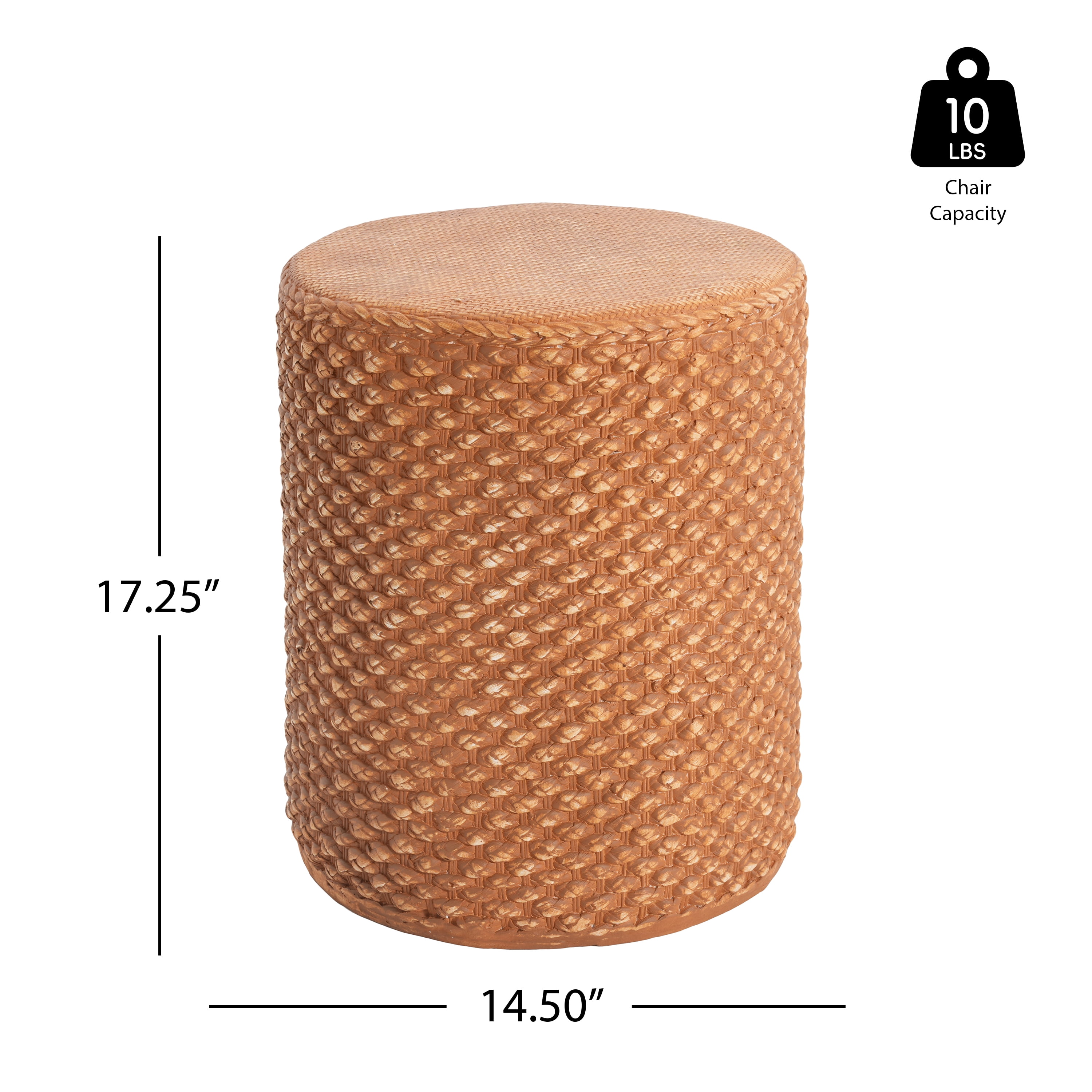Round Side Table for Garden Balcony Deck, Brown