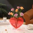 thumbnail image 7 of PORPAN Heart Vase, Acrylic Flower Vase, Hangable Wall Vase, Red Aesthetic Vase for Decor, Modern Decorative Vase for Wedding, Living Room, Bedroom, Table, Office, Housewarming Gift(Neon Red), 7 of 7