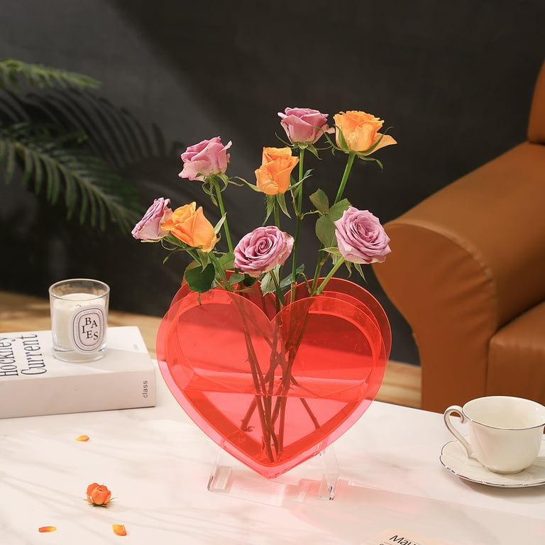 Acrylic Heart Vase